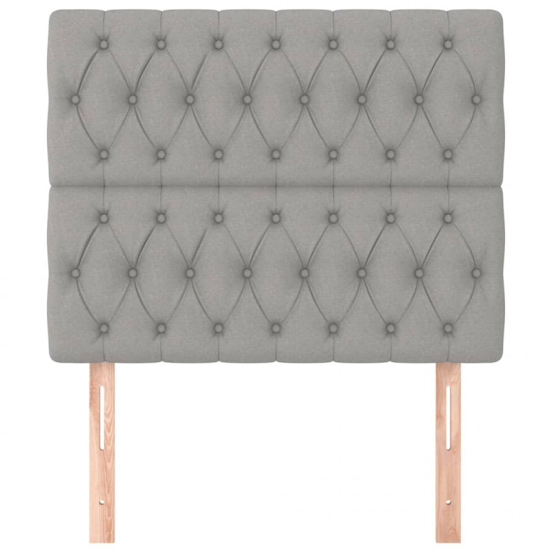 Zagłówki do łóżka, 2 szt., jasnoszary, 100x7x78/88 cm, tkanina