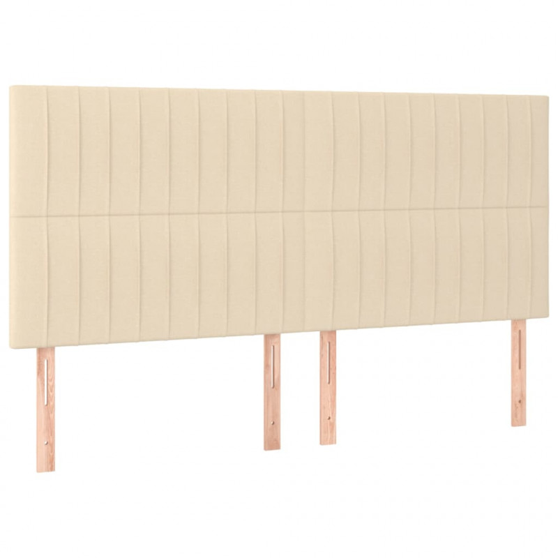 Zagłówki do łóżka, 4 szt., kremowe, 100x5x78/88 cm, tkanina