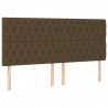 Zagłówki do łóżka, 4 szt., ciemnobrązowy, 90x7x78/88cm, tkanina
