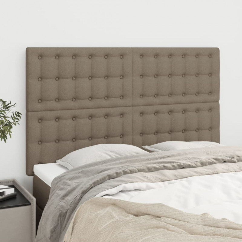 Zagłówki do łóżka, 4 szt., taupe, 72x5x78/88 cm, tkanina