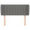 Zagłówek uszak, ciemnoszary, 93x23x78/88 cm, tkanina