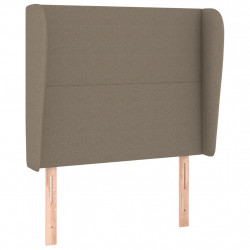 Zagłówek uszak, taupe, 93x23x118/128 cm, tkanina