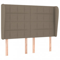 Zagłówek uszak, taupe, 147x23x118/128 cm, tkanina