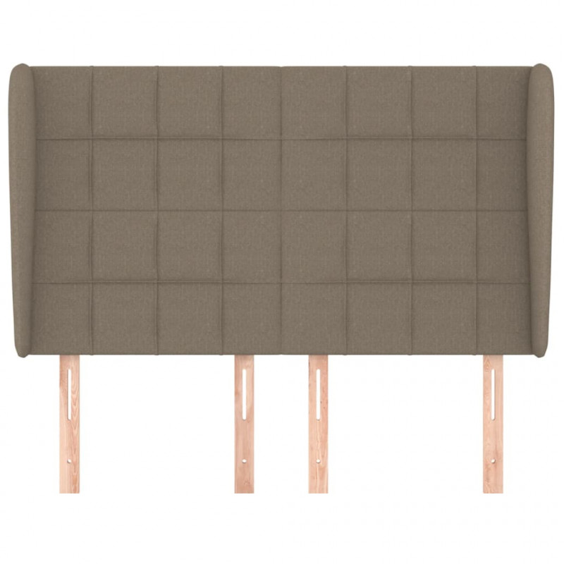 Zagłówek uszak, taupe, 147x23x118/128 cm, tkanina