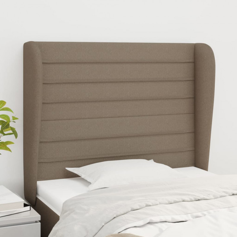 Zagłówek uszak, taupe, 83x23x118/128 cm, tkanina