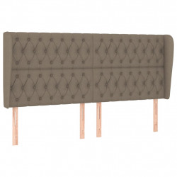 Zagłówek uszak, taupe, 203x23x118/128 cm, tkanina