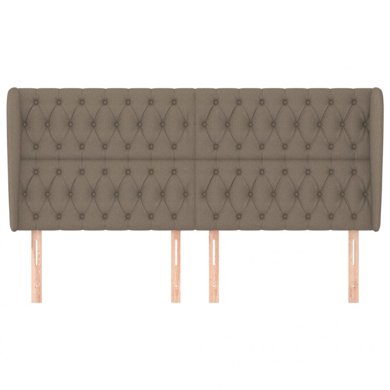 Zagłówek uszak, taupe, 203x23x118/128 cm, tkanina