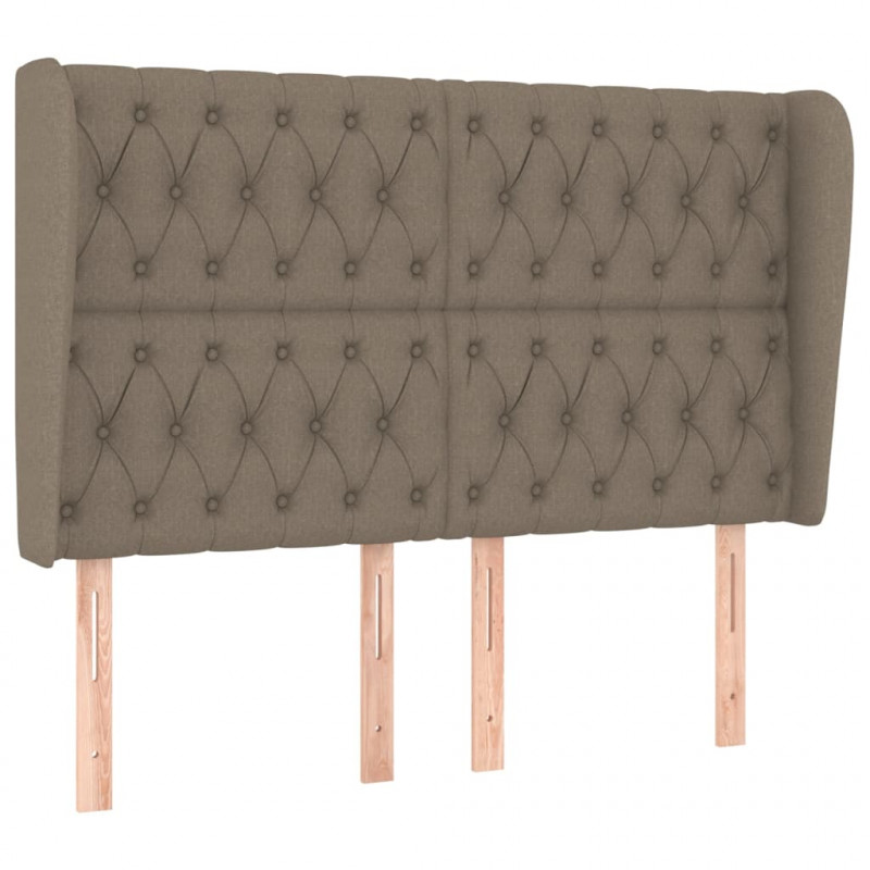 Zagłówek uszak, taupe, 147x23x118/128 cm, tkanina