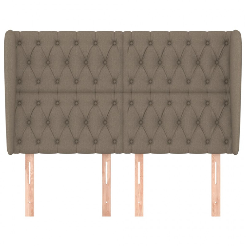 Zagłówek uszak, taupe, 147x23x118/128 cm, tkanina