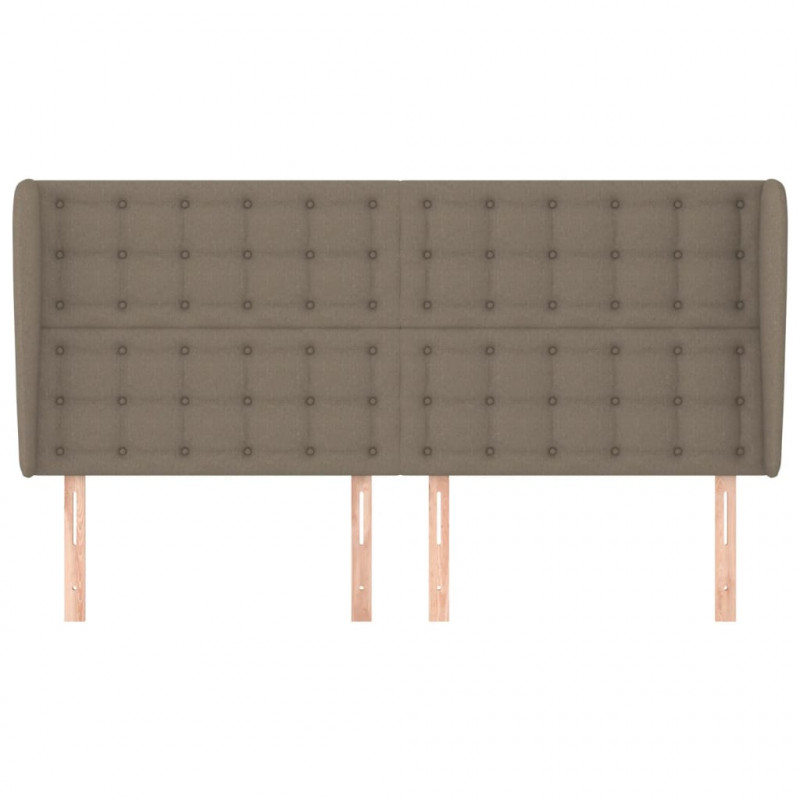 Zagłówek uszak, taupe, 183x23x118/128 cm, tkanina