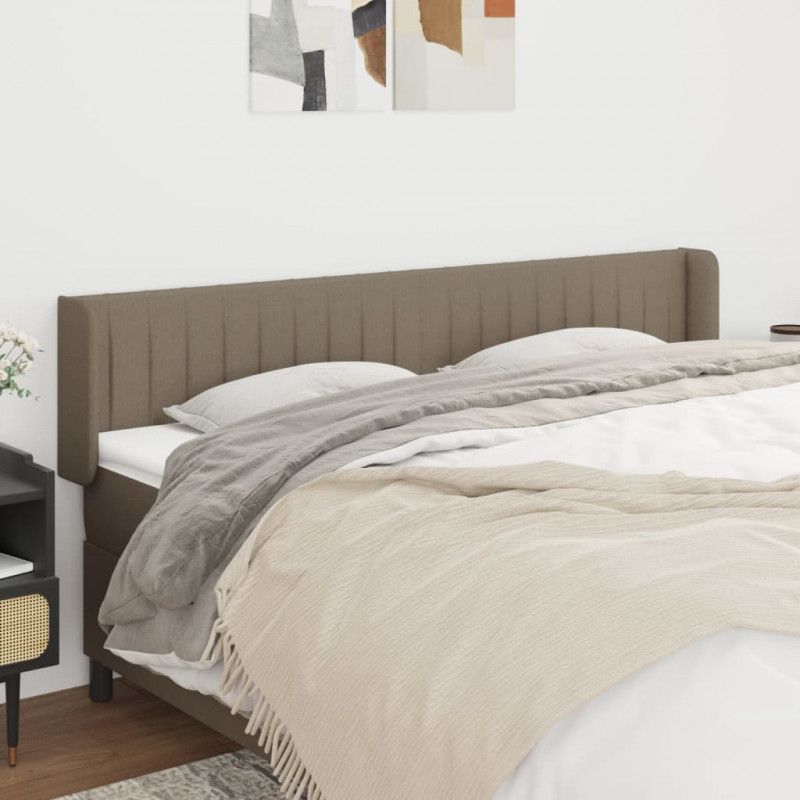 Zagłówek uszak, taupe, 203x16x78/88 cm, tkanina