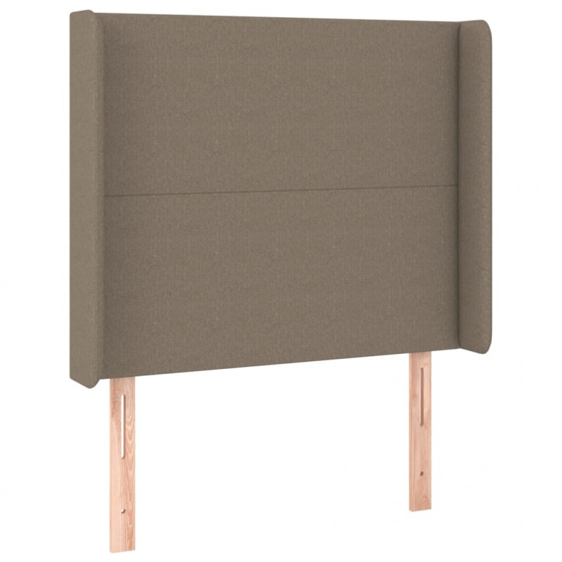 Zagłówek uszak, taupe, 83x16x118/128 cm, tkanina