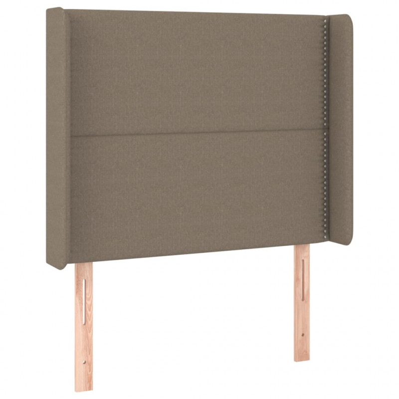 Zagłówek uszak, taupe, 83x16x118/128 cm, tkanina