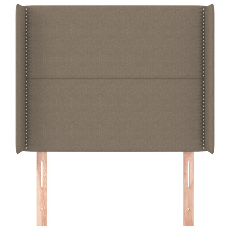 Zagłówek uszak, taupe, 83x16x118/128 cm, tkanina