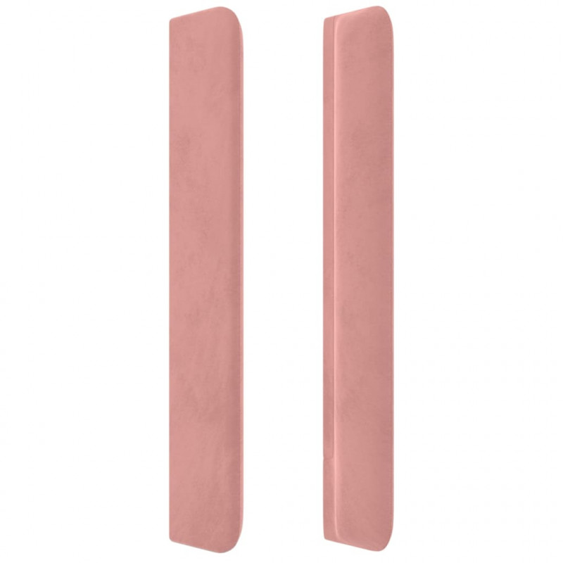 Zagłówek uszak, różowy, 103x16x118/128 cm, aksamit
