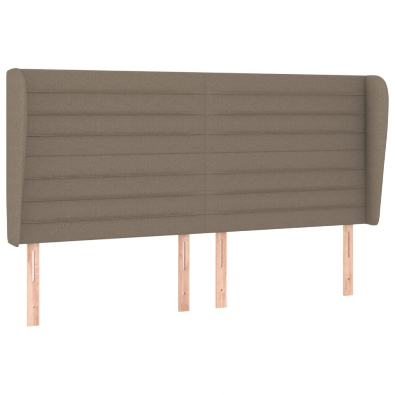 Zagłówek uszak, taupe, 163x23x118/128 cm, tkanina