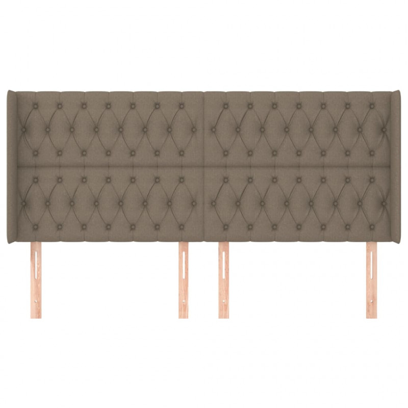 Zagłówek uszak, taupe, 203x16x118/128 cm, tkanina