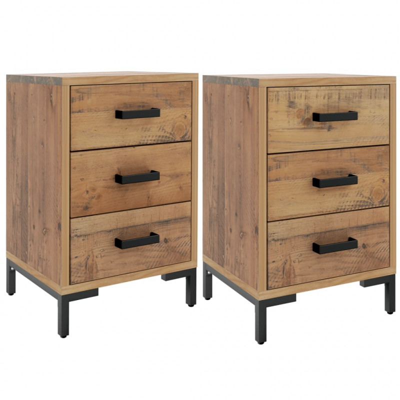 Szafki nocne, 2 szt., 40x30x55 cm, lite drewno sosnowe
