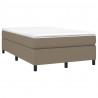 Rama łóżka bez materaca, taupe, 120x200 cm, obita tkaniną
