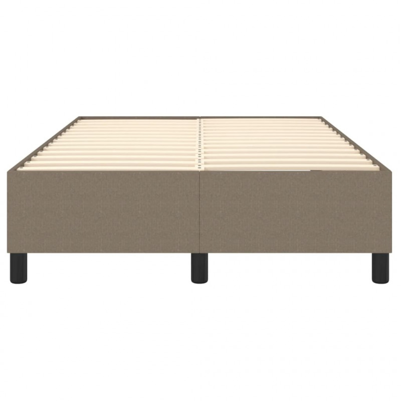 Rama łóżka bez materaca, taupe, 120x200 cm, obita tkaniną