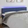 Zagłówek do łóżka z LED, niebieski, 180x5x78/88 cm, tkanina