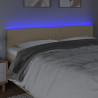 Zagłówek do łóżka z LED, kremowy, 200x5x78/88 cm, tkanina