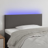Zagłówek do łóżka z LED, szary, 90x5x78/88 cm, sztuczna skóra