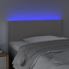Zagłówek do łóżka z LED, szary, 90x5x78/88 cm, sztuczna skóra