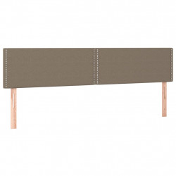 Zagłówek do łóżka z LED, taupe, 160x5x78/88 cm, tkanina