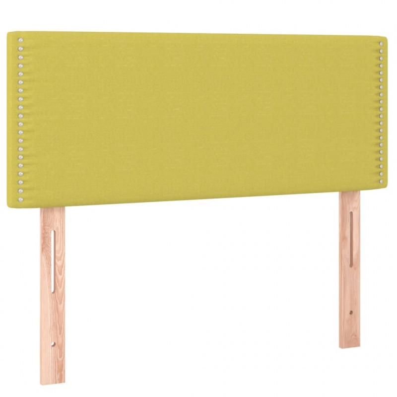 Zagłówek do łóżka z LED, zielony, 90x5x78/88 cm, tkanina