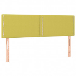 Zagłówek do łóżka z LED, zielony, 144x5x78/88 cm, tkanina