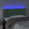 Zagłówek do łóżka z LED, ciemnozielony, 80x5x78/88 cm, aksamit