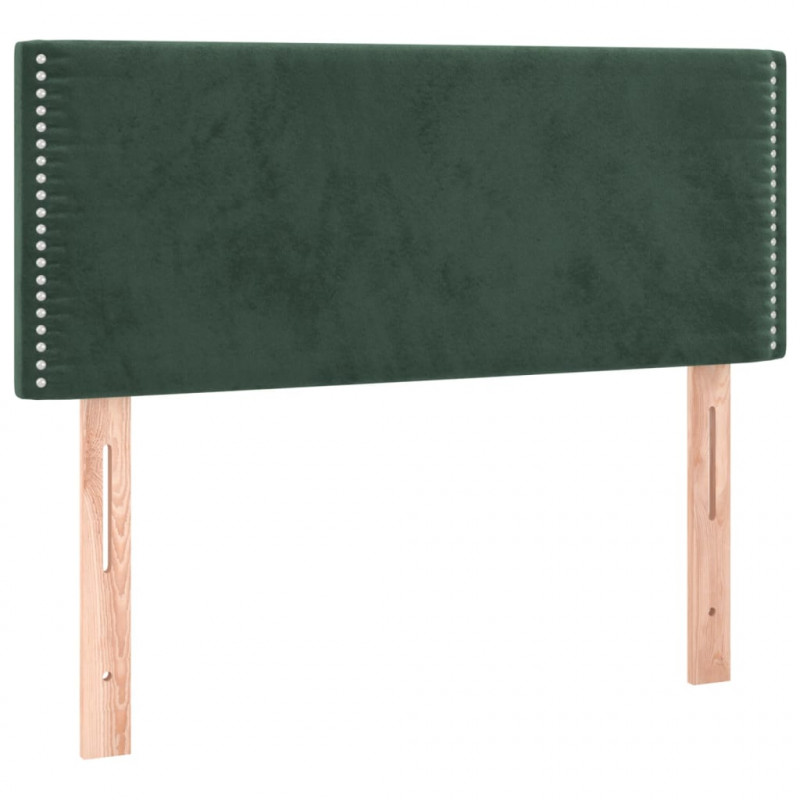 Zagłówek do łóżka z LED, ciemnozielony, 80x5x78/88 cm, aksamit