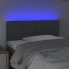 Zagłówek do łóżka z LED, ciemnoszary, 100x5x78/88 cm, tkanina