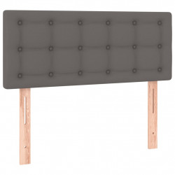 Zagłówek do łóżka z LED, szary, 80x5x78/88 cm, sztuczna skóra
