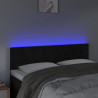 Zagłówek do łóżka z LED, czarny, 144x5x78/88 cm, aksamit