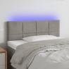 Zagłówek do łóżka z LED, jasnoszary, 90x5x78/88 cm, aksamit