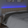 Zagłówek do łóżka z LED, cappuccino, 180x5x78/88 cm, ekoskóra