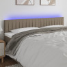 Zagłówek do łóżka z LED, taupe, 180x5x78/88 cm, tkanina