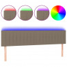 Zagłówek do łóżka z LED, taupe, 180x5x78/88 cm, tkanina