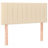 Zagłówek do łóżka z LED, kremowy, 90x5x78/88 cm, tkanina