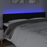 Zagłówek do łóżka z LED, czarny, 180x7x78/88 cm, tkanina