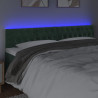 Zagłówek do łóżka z LED, ciemnozielony, 200x7x78/88 cm, aksamit