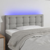 Zagłówek do łóżka z LED, jasnoszary, 100x5x78/88 cm, tkanina