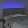 Zagłówek do łóżka z LED, jasnoszary, 100x5x78/88 cm, tkanina
