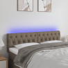 Zagłówek do łóżka z LED, taupe, 160x7x78/88 cm, tkanina