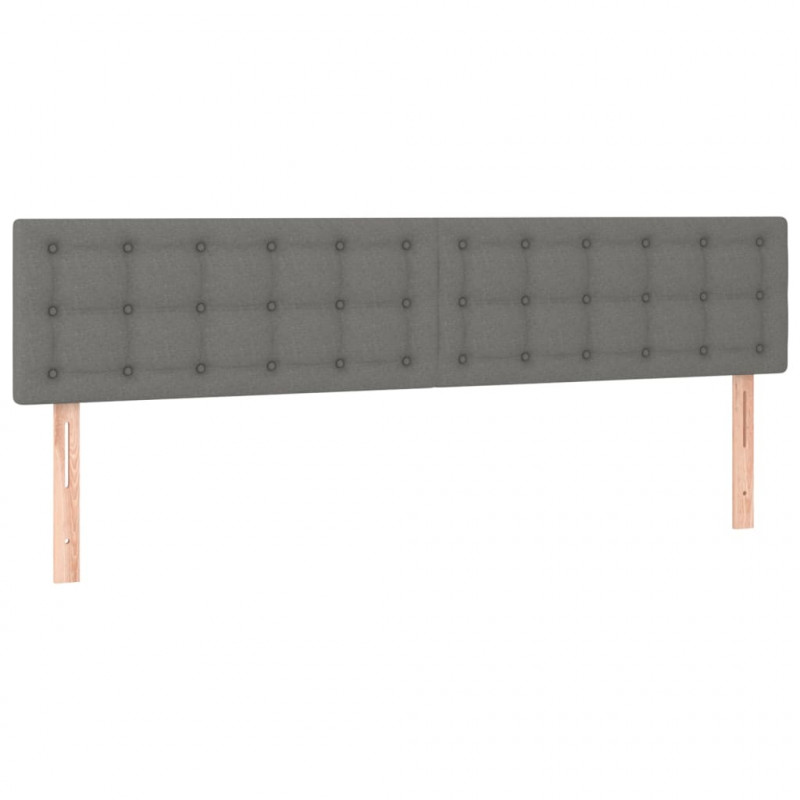 Zagłówek do łóżka z LED, ciemnoszary, 200x5x78/88 cm, tkanina