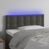 Zagłówek do łóżka z LED, ciemnoszary, 90x5x78/88 cm, aksamit