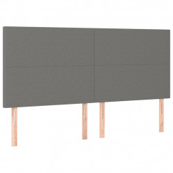 Zagłówek do łóżka z LED, ciemnoszary, 180x5x118/128 cm, tkanina