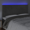 Zagłówek do łóżka z LED, ciemnoszary, 160x5x118/128 cm, aksamit